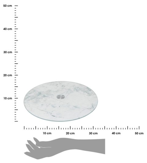 Szklana taca obrotowa Biały Marmur 32 cm