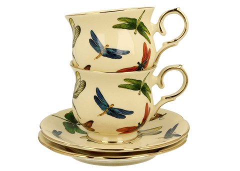 Zestaw 2 filiżanek ze spodkami Ważki 260 ml