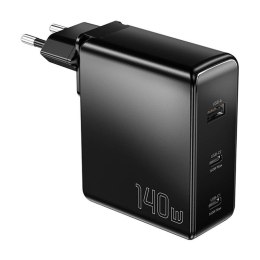 Ładowarka sieciowa, Essager, ECT2CA-MQB01-Z, 2xUSB-C, USB-A, 140W (czarna)