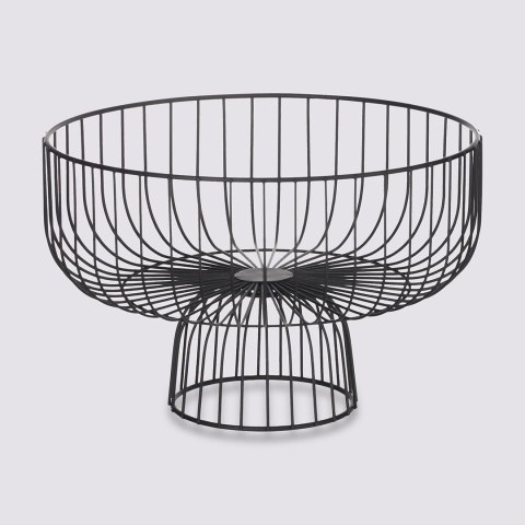 Metalowy kosz na podstawie Czarny 28 cm
