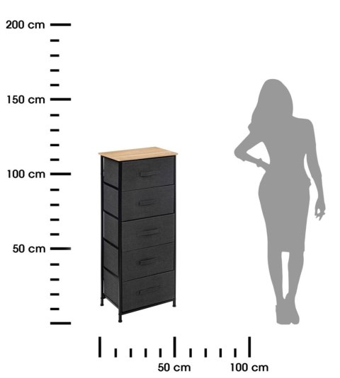 Regał z 5 szufladami Antracytowy