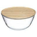 Szklana miska z bambusową pokrywą 2,7L