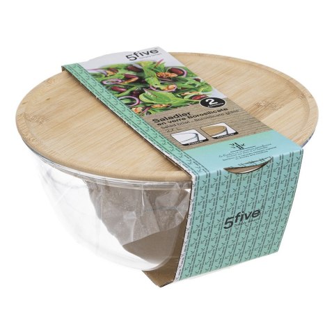 Szklana miska z bambusową pokrywą 2,7L