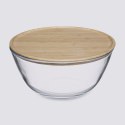 Szklana miska z bambusową pokrywą 2,7L