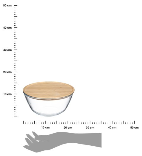 Szklana miska z bambusową pokrywą 2,7L