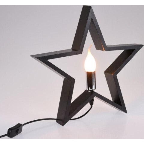 GWIAZDA DEKORACYJNA Z PODŚWIETLENIEM LED 35CM CZARNA