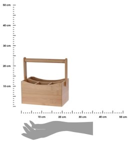 Pojemnik na sztućce z rączką bambus 23,5 cm