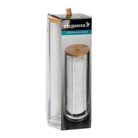 Pojemnik na waciki z bambusową pokrywą 19,5 cm