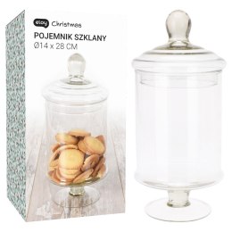 Szklany słoik na nodze na ciastka h28x14 cm
