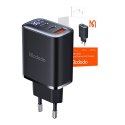 Ładowarka sieciowa z wyświetlaczem Mcdodo CH-2180 2xUSB-C + USB-A, 30W (czarna)