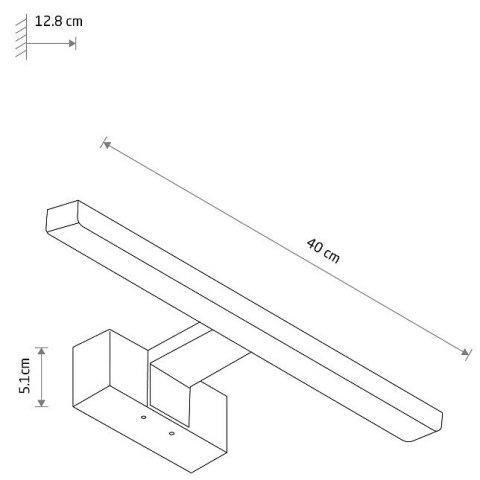 Kinkiet Łazienkowy CEZANNE Biały 8W LED 3000K IP44 40cm
