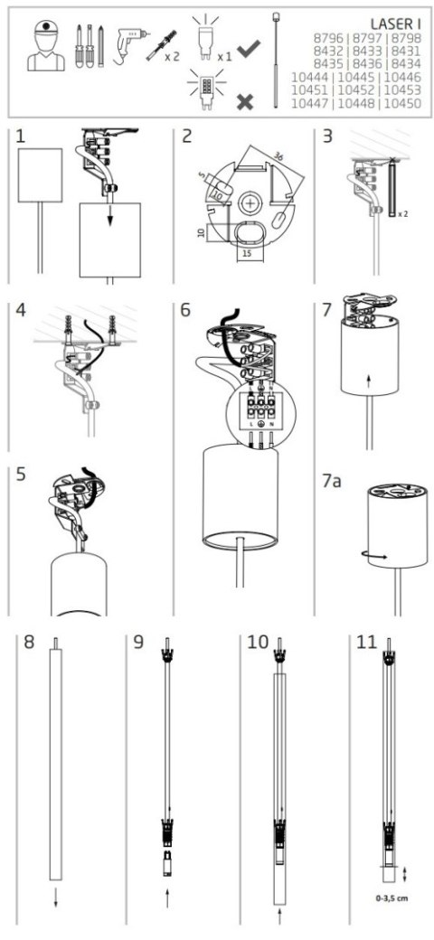 Lampa Wisząca LASER Czarny 1xG9