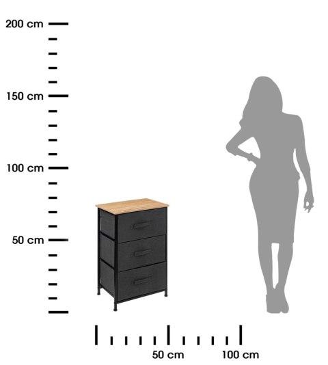 Komoda Tissa z trzema szufladami szara