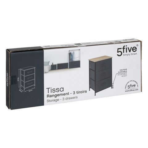 Komoda Tissa z trzema szufladami szara