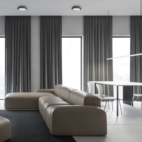 Plafon Sufitowy MARLON Czarny Biały 36W LED 4000K IP54 30cm