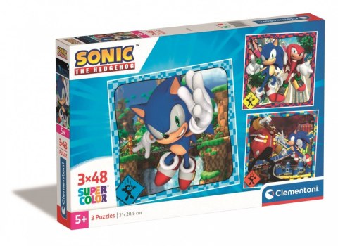 Puzzle 3x48 elementów Sonic