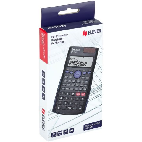 ELEVEN kalkulator naukowy czarny, zasilanie bateryjne i solarne SR270N