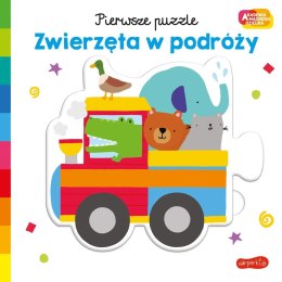 Książeczka Akademia Mądrego Dziecka. Pierwsze Puzzle. Zwierzęta w podróży