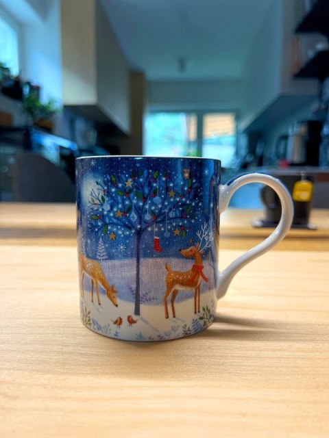 Merry Christmas Kubek Porcelanowy w Ozdobnym Pudeł