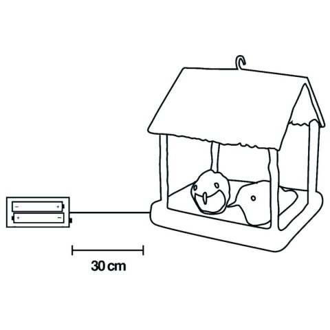 DOMEK DLA PTAKÓW DEKORACJA LED 185X165X230MM BRĄZOWY DASZEK