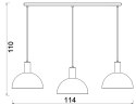 Lampa Wisząca HANDA Czarny Biały Metalowy Klosz 3xE27