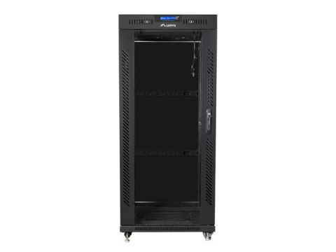 SZAFA INSTALACYJNA RACK STOJĄCA 19" 22U 800X800 CZARNA DRZWI SZKLANE LCD LANBERG (FLAT PACK)