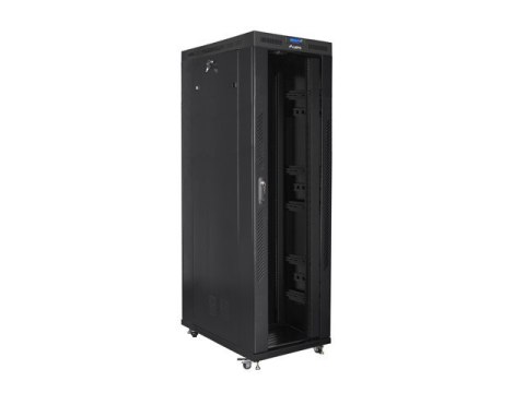 SZAFA INSTALACYJNA RACK STOJĄCA 19" 42U 800X1200 CZARNA DRZWI SZKLANE LCD LANBERG (FLAT PACK)