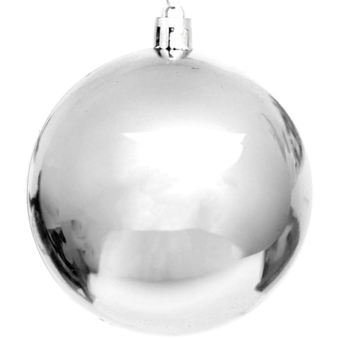 BOMBKA DEKORACYJNA PLASTIKOWA BEZPIECZNA 12SZT ŚR 60MM SREBRNY