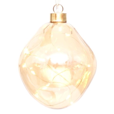 BOMBKA FORMÓWKA SZKLANA KROPLA LED 10CM GOLD