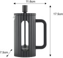 ZAPARZACZ DO HERBATY KAWY SZKLANY FRENCH PRESS 350 ML CZARNY KLAUSBERG KB-7741