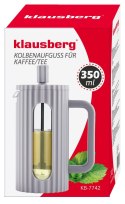 ZAPARZACZ DO HERBATY KAWY SZKLANY FRENCH PRESS 350 ML SZARY KLAUSBERG KB-7742