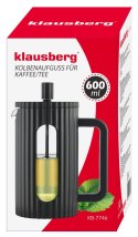 ZAPARZACZ DO HERBATY KAWY SZKLANY FRENCH PRESS 600 ML CZARNY KLAUSBERG KB-7746