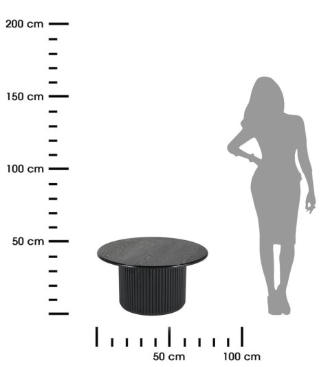 Okrągły stolik kawowy ROMA 80cm czarny