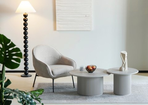 Okrągły stolik kawowy ROMA 80cm szary