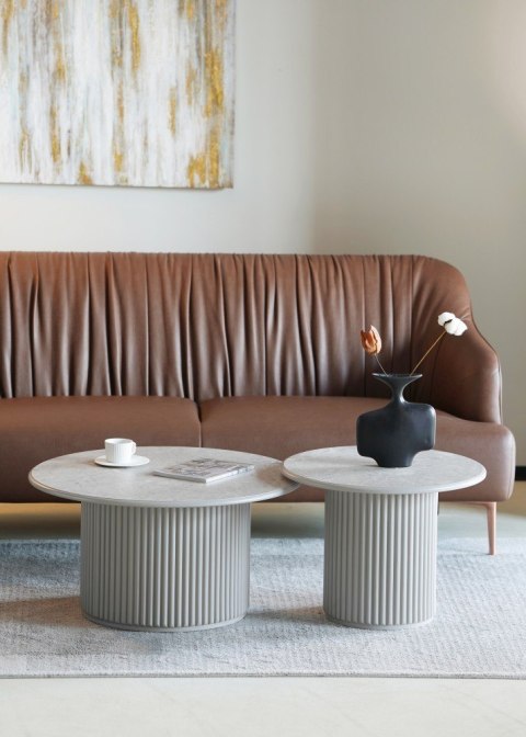 Okrągły stolik kawowy ROMA 80cm szary