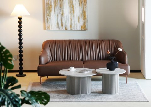 Okrągły stolik kawowy ROMA 80cm szary