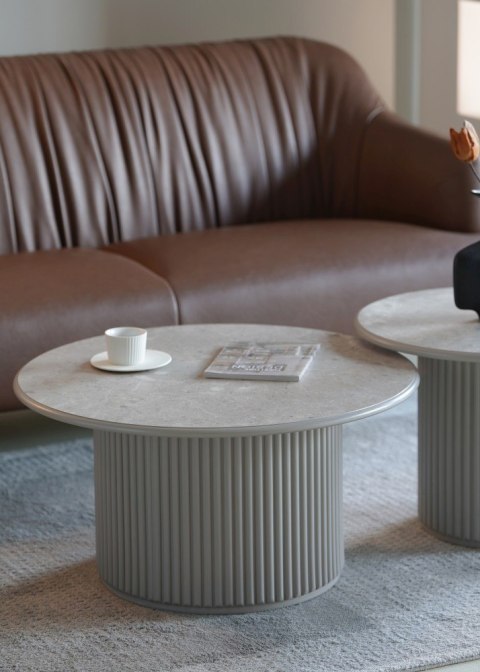 Okrągły stolik kawowy ROMA 80cm szary