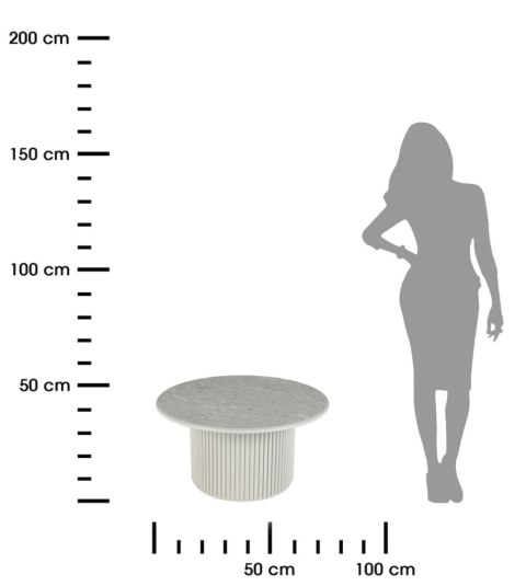 Okrągły stolik kawowy ROMA 80cm szary