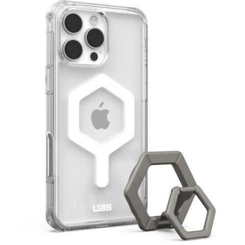 UAG Plyo Magsafe Bundle - obudowa ochronna do iPhone 16 Pro Max kompatybilna z MagSafe oraz podstawka Magnetic Ring Stand (ice-w