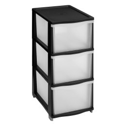 Organizer z 3 szufladami czarny 60 cm