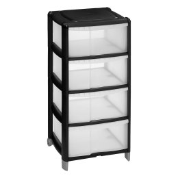 Organizer z 4 szufladami czarny 85 cm