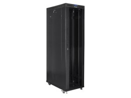 Szafa stojąca Rack 19 cali 47U 800x1200mm, drzwi szklane LCD (FLAT PACK) czarna