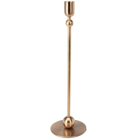 Nowoczesny wysoki świecznik w kolorze złota 33 cm