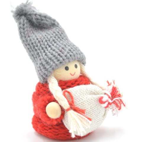 LALECZKA DEKORACYJNA Z WORKIEM CZERWONA GIRL 7,5CM
