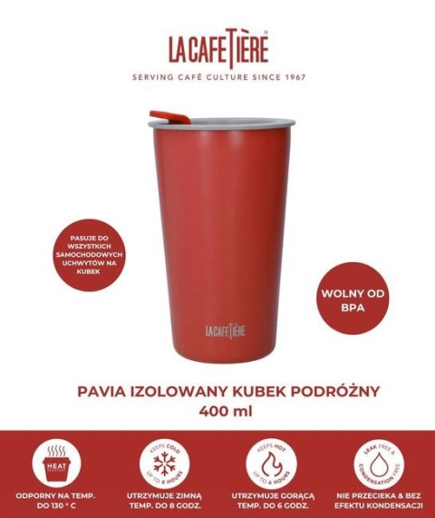 La Cafetiere Pavia Izolowany Kubek Podróżny 400 ml