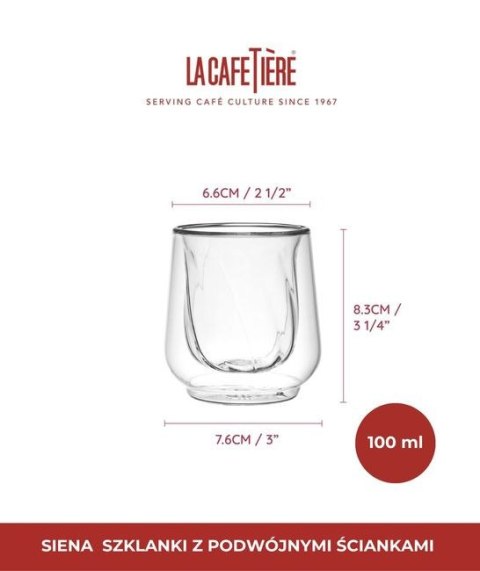 La Cafetiere Szklanki Siena z Podwójnymi Ściankami