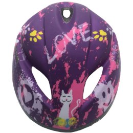 KASK ROWEROWY DZIECIĘCY REGULOWANY ENERO LOVE KITTY R.M (49-51CM)