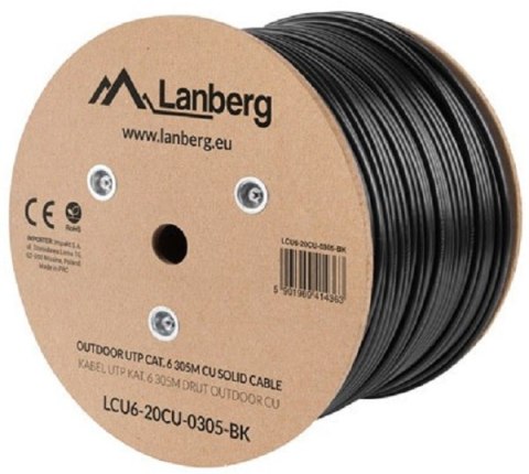 LANBERG LCU6-21CU-0305-BK 305 Sieciowy