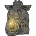 FIGURKA ANIOŁEK ZNICZ NAGROBNY LED SPOCZYWAJ W POKOJU