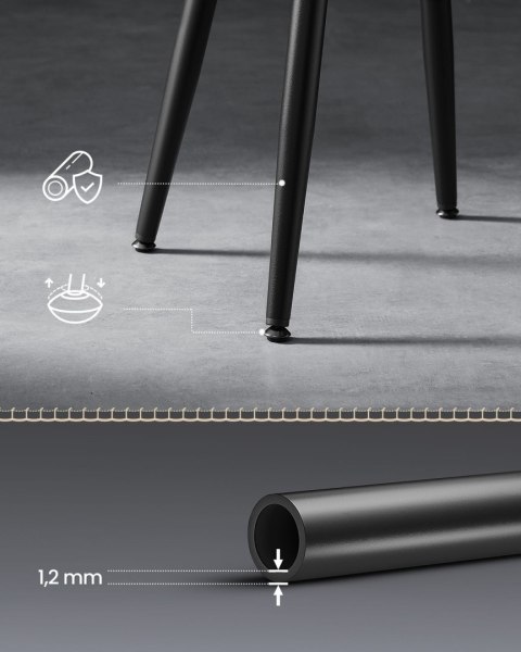 Krzesła do jadalni zestaw 2 szt. czarne EKHO